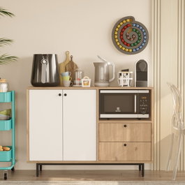 Hanah Home Armario multiusos RE2-SW Roble y Blanco